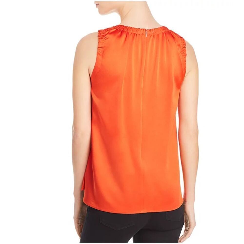 Hugo Boss Ivanica Shirred Sleeveless Top Sunset Orange Size 4 - Picture 2 of 7